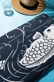 Resim Dijital Baskı Plaj Deniz Havlusu Balık Desenli Peştamal HVL0229 