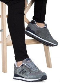 Resim Hammer Jack Gri - 19250 Hakiki Deri Kadın Günlük Spor Ayakkabı Sneaker Kalın Taban Unisex 