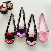 Resim DISNEY Lisanslı Mickey & Minnie Mouse Donut Şeklinde Çapraz Vücut Çantası - Ayarlanabilir Ayrılabilir Askı, Fermuar Kapatma, Puantiyeli Desen, Silikon & PVC, Kadın Moda Aksesuarları için Çok Renkli Seçenekler, Karakter Tasarımı, Dayanıklı PVC Malzeme 
