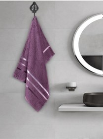 Resim Banyo Havlu Seti 4 Lü Bale Mürdüm 