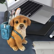 Resim 1 adet Sevimli Köpek Şeklinde Masa Organizatörü, Sırt Çantası Tasarımı, Yaratıcı ABS Reçine Kalem Tutucu, Taşınabilir Parlatılmış Yüzey, Öğrenciler ve Profesyoneller için Benzersiz Ofis Depolama, Noel ve Şükran Günü Hediyeleri için İdeal 