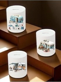 Resim Kamp ve Karavan Baskılı Kumbara - Ev Mutfak Ofis İşyeri Eşyası 