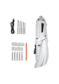 Resim Lemestar 3.6v Usb Şarjlı Elektrikli Tornavida Seti 25 Parça - 3.5nm Tork, Led Işık, Düz-kanatlı Geçiş, Pil Dahil Beyaz 
