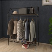 Resim Metallica Concept Home Hanger Siyah Elbise Askılığı Raflı New Design Konfeksiyon Askısı Ayaklı Askılık 