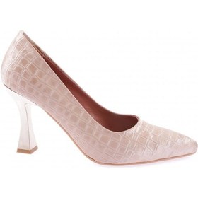 Resim Dgn 0620-22k Sivri Burun Parmak Dekolteli Uzun Topuklu Ayakkabi 0620-1918-R15026 Ten Rengi 