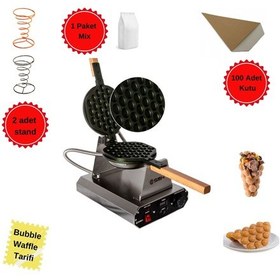Resim Bubble Waffle Makine Seti Kalpli 