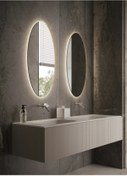 Resim eagle mirror 80x45cm Yuvarlak Dekoratif Banyo Duvar Aynası Ledli Banyo Duvar Aynası 