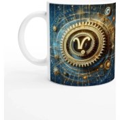 Resim Başak Burcu Baskılı Kahve Kupası - Zamanın Çarkları Astroloji Mekanizması Vs2 