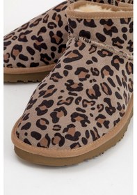 Resim Luvishoes Luvi Shoes Zaz Kum Desenli Hakiki Deri Kadın Bilekte Bot Kum Rengi 