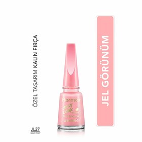 Resim Flormar Jelly Look Yoğun Pigmentli ve Jel Görünümlü Oje JL27 Milky Pinky 