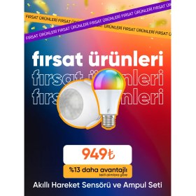 Resim Fonri Akıllı Kablosuz Hareket Sensörü ve Akıllı Led Ampül Seti, Wifi Uzaktan Kontrol, 2 Yıl Garantili, Tuya Destekli 