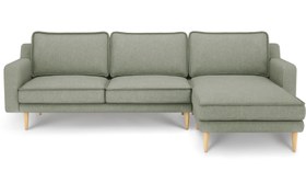 Resim Klem Slim 266 x 171 Köşe Ahşap Ayak - Performans Keten - Mocha / Koyu / Kalıcı Form 