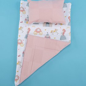 Resim Alt Açma Matı ve Yastık - Çift Taraflı - Gül Kurusu Waffle - Sindirella 