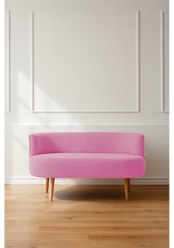 Resim Azra Mobilya Sydney Modern İkili Koltuk Kanepe Modern Welsoft Yumuşak Kumaş Pembe Pembe 