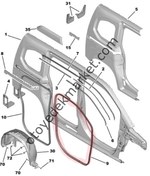 Resim Opel Combo (2019-2023) Sağ Ön Kapı Çerçeve Lastik Fitili (Orijinal) 
