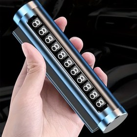 Resim Evrensel Döner Telefon Numarası Plakası Alüminyum Çıkartmaları ile Metal Araba Geçici Park Kartı - Araç Stili Otomobil Aksesuarları 