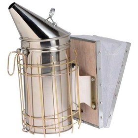 Resim Ağaç Kovanı Dumanı Ağır Hizmet Paslanmaz Çelik Arı Kovanı Dumanı Isı Kalkanı Koruması İle Başlangıç Arıcısı İçin Arıcılık Ekipman Seti 