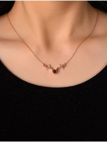 Resim Shopiolog Geyik Figürlü Altın Renk 100 Dilde Seni Seviyorum Kolyesi 