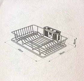 Resim Geseus Home Tek Katlı Tabaklık Bulaşıklık Mat Siyah KB003S 
