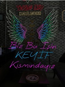 Resim Yazılı Neon Tabela Pembe 