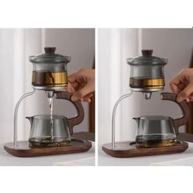 Resim Konyax Otomatik Manyetik Borosilikat Demlik Seti Çok Renkli 