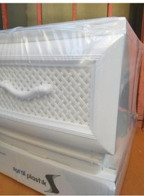 Resim Plastik Delikli Beyaz Komidin Çekmeceli Sebzelik 