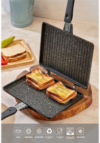 Resim Polochef Granit Waffle Ve Tost Tavası Seti Siyah 