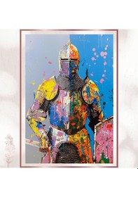 Resim Renk Patlamalı Zırhlı Şövalye - Modern Art Pvc Tablo 