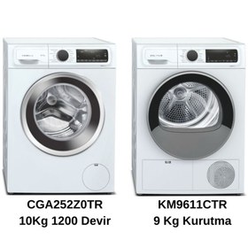Resim Profilo Lüx Set 10 KG Çamaşır (CGA252Z0TR) + 9 Kg Kurutma (KM9611CTR) 