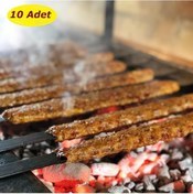 Resim 10 Adet Profosyonel Silme Demir Kıyma Şiş Adana-Urfa Kebap Şişi 