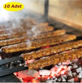 Resim 10 Adet Profosyonel Silme Demir Kıyma Şiş Adana-Urfa Kebap Şişi 