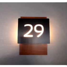 Resim Wooden Serisi Ahşap Görünümlü Işıklı Otel Oda Numarası 