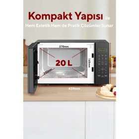 Resim Kumtel Siyah Dijital Mikrodalga Fırın Hm-12 