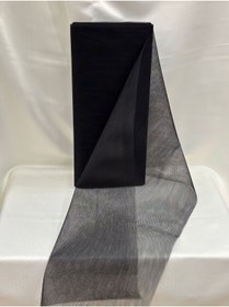 Resim GÜRLEK TEKSTİL Siyah Grek Tül 1 Metre Özel Bez Bez Bohça Valiz Beyaz Süsü Süsleme Tülü Eni 2 metre 