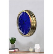 Resim Altın Gold Rengi Metal Çerçeveli Salon Ofis Duvar Saati 40 Cm A22 