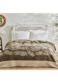 Resim Karaca Home Leaf Haki Tek Kişilik Pamuk Battaniye Haki 