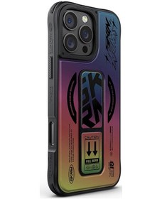 Resim İphone Uyumlu 16 Pro Max Kılıf Magsafe Holografik Tasarımlı Standlı Deri Görünüm Skinarma Kira Kobai Renkli 