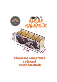 Resim Deepcraft Ahşap Çocuklar İçin Masa Üstü Kare Kalemlik & Organizer-elsa 
