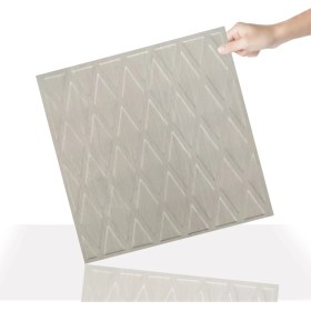 Resim 3 Boyutlu Duvar Paneli Kabartmalı Baklava Desen Pvc 41X41 Cm/ 6 Adet /1 M² Beyaz Huş 