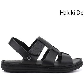 Resim Gönderi(R) Gönderi R Erkek Siyah Hakiki Deri Comfort Sandalet Dyma73142822 