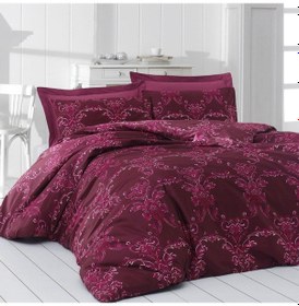 Resim Menderes Home Lanotte Saten Tek Kişilik Nevresim Takımı Valse Fuşya 