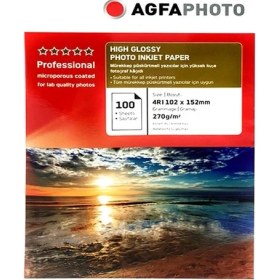 Resim AgfaPhoto 4r Parlak Inkjet Fotoğraf Kağıdı 270 Gram 10 x 15 cm 