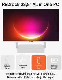 Resim Redrock Highline FD514458R51N24P i5-14450HX 8 GB 512 GB 23.8" Free Dos AIO Masaüstü Bilgisayar 