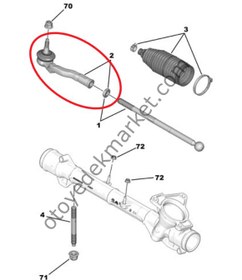 Resim Citroen C4 (2021-2025) Sağ Rot Başı (Orijinal) 