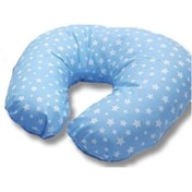 Resim Pamuklu Kumaş Bebek Emzirme Yastığı Mavi Yıldızlı 