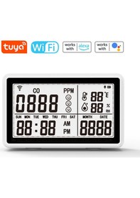 Resim Lemestar Tuya Wifi 2'si 1 Arada Co Dedektörü Çok İşlevli Sıcaklık Ve Nem Test Ö Çok Renkli 
