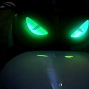 Resim 3D Luminous Motorcycle Cat'S Eye Stickers - 8M Çift, Yeşil ve Siyah Parlayan Göz Pedleri, Dayanıklı Kauçuk Yapışkanlı Motosikletler, Arabalar, Defterler için Şık Otomobil Aksesuarı ve Dekorasyon 