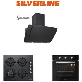 Resim Silverline BO6503B01 - CS5429B01 - 3373 Misto 60 Siyah Ankastre Set Silverline