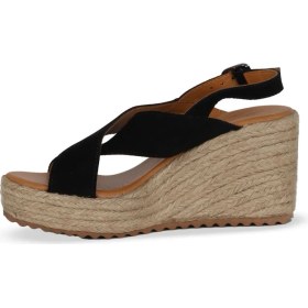 Resim Bueno Shoes Siyah Süet Kadın Dolgu Topuklu Sandalet 14WS72503 14WS72503 