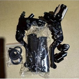 Resim Dream011 Siyah Set Motosiklet Aksesuarları Cnc Alüminyum Alaşım Gidon Ve Tutacaklar 4 Bağlantı Klipsi 